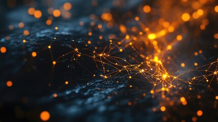 Poster - An abstract conceptual image of Crossmatic logic flow with connecting lines and glowing nodes.