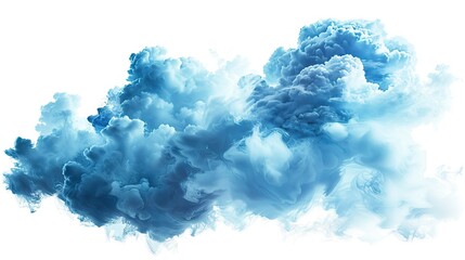 Wall Mural - blue cloud, simple white background, real photo style