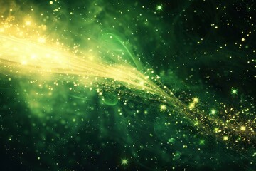 Wall Mural - a bright gold starburst particles universe cosmic.