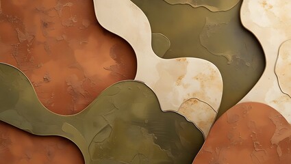 Abstract earthy tones with stone texture and organic shapes, unique modern digital background design