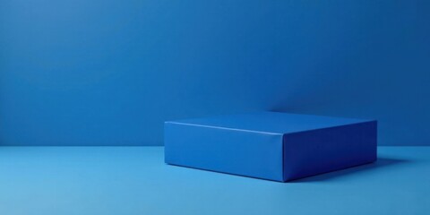 Aufkleber - A simple blue box on a blue surface against a blue background