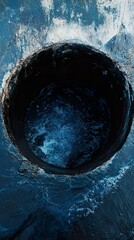 Wall Mural - abstract blue water circle: deep, dark, and mysterious