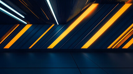 Leinwandbilder - Glowing lines weave together and apart, generating a sleek, dynamic composition.