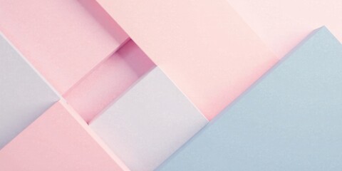 Poster - Abstract Pastel Paper Background with Geometric Shapes and Overlapping Layers