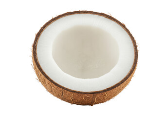 Poster - Half coconut isolated on white background, no depth of field, sharp.