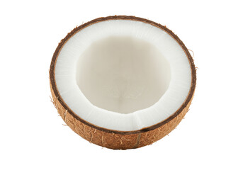 Poster - Half coconut isolated on white background, no depth of field, sharp.