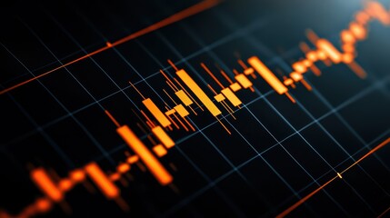 Poster - Abstract View of Financial Market Data on Digital Interface