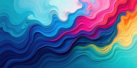 Poster - Abstract Vibrant Swirls of Color in a Dynamic Wave Pattern