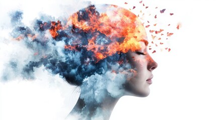Poster - Transforming mental health in workplace communities industry insights digital art abstract concepts emotional landscapes