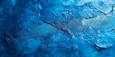 Leinwandbilder - Close up shot showcasing a blue textured background, emphasizing the unique patterns and shades of blue that create an intriguing visual experience in the textured background.