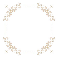 Wall Mural - An elegant vintage style square vector floral frame with intricate ivy stems and leaves designs perfect for invitations or cards.