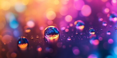 Poster - Vivid depth is showcased in these vibrant, colourful abstract droplet backgrounds, perfect for adding a creative touch to your projects with their rich hues and striking visuals.