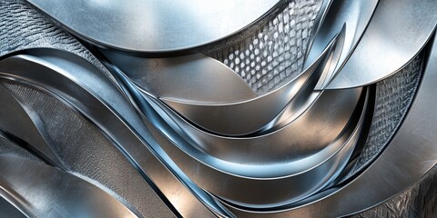 Leinwandbilder - An abstract background featuring metallic elements combined with an artwork made of stainless steel, showcasing a unique and contemporary design.
