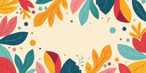 Aufkleber - Vibrant Autumnal Leaf Border Design for Festive Projects