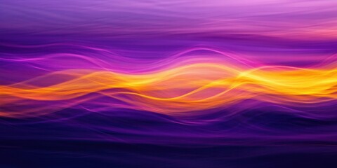 Wall Mural - Vibrant Swirling Wave Purple Orange Light Abstract Motion