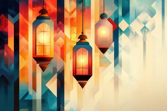Geometric abstraction of Ramadan lantern