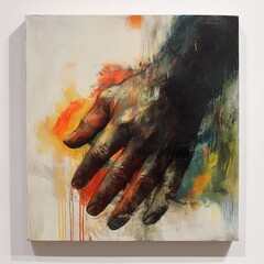 Wall Mural - Expressive Hand Painting: A Study in Form and Color