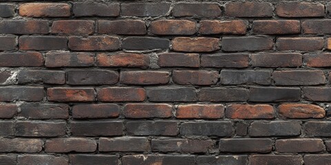 Poster - Textured brick wall background featuring unique grain patterns, perfect for showcasing the charm of brick wall aesthetics. This brick wall texture adds depth and character to designs.