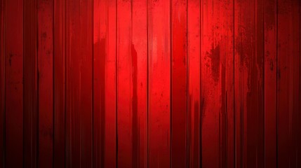 Wall Mural - Vibrant red wooden wall texture with rich tones, shadows, and an aged appearance that adds character and depth to any design project