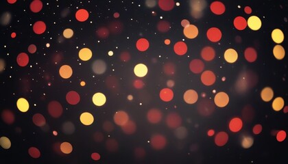 Poster - Abstract festive bokeh lights in red and gold on dark background