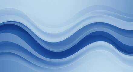 Poster - A modern abstract design with smooth blue waves and gradient tones, Abstract, smooth, transparent, blue, wave design element. Blue wave. Wave of blue movement curve of a smoky flow.