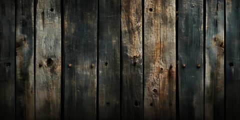 Poster - Textured background featuring grunge wooden planks, showcasing a rustic and aged appearance. This grunge wooden plank background adds depth and character to various design projects.
