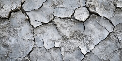 Poster - Closeup view of cracked concrete texture, showcasing the intricate details of cracked concrete. This cracked concrete texture serves as a striking background for various creative projects.