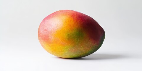 Poster - Isolated mango fruit displayed on a white background, showcasing the vibrant color and texture of the mango fruit, perfect for highlighting the appeal of fresh mango fruit.