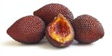 Salak fruit displayed on a white background, showcasing the unique texture and appearance of the salak. This image captures the essence of salak and its distinctive qualities beautifully.