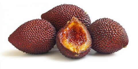 Poster - Salak fruit displayed on a white background, showcasing the unique texture and appearance of the salak. This image captures the essence of salak and its distinctive qualities beautifully.