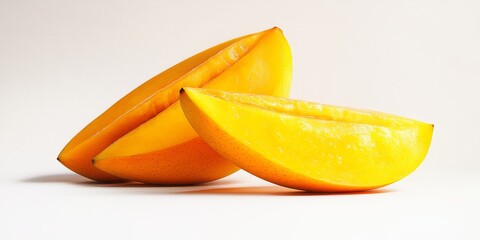 Poster - Isolated focus on ice mango kuweni, showcasing the vibrant colors and texture of ice mango kuweni against a clean white background, ideal for highlighting the unique features of ice mango kuweni.