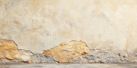 Poster - Grunge texture showcases a captivating sandstone surface against a wall with a concrete background, highlighting the unique characteristics of grunge texture in stunning detail.