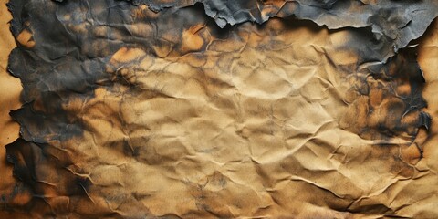 Aufkleber - A sheet of old burnt paper displays unique textures and tones, making it an intriguing subject. The sheet of burnt paper evokes a sense of history and artistry worthy of exploration.