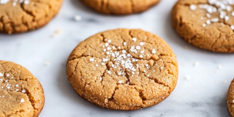 Aufkleber - Delicious peanut butter cookies topped with a sprinkle of sea salt offer a perfect blend of flavor. These peanut butter cookies with sea salt are ideal for any dessert lover.