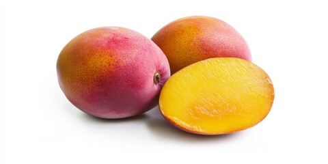 Poster - Isolated focus on ice mango kuweni, showcasing the vibrant colors and texture of ice mango kuweni against a clean white background, ideal for highlighting the unique features of ice mango kuweni.