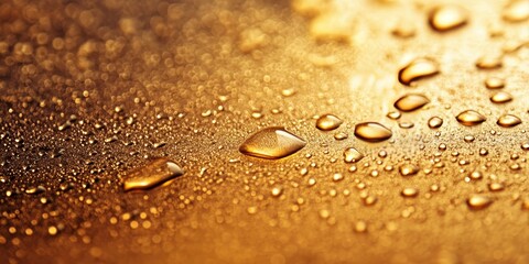 Aufkleber - Water spray and condensation visible on the golden colored stainless steel surface create an eye catching effect, highlighting the unique appearance of the stainless steel in this image.