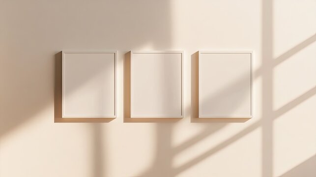 Minimalist Instagram layout featuring three rows of two blank squares on an ivory background, enhanced with soft Photoshop-style shadows.