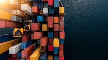 Poster - Hardworking Crane Operators Efficiently Loading and Unloading Massive Cargo Containers in a Bustling Seaport   Cinematic Lighting Detailed Machinery Gritty Industrial Documentary Style