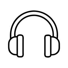 Poster - headphones icon, electronics line art, electronics vector - simple black line art icon of headphones