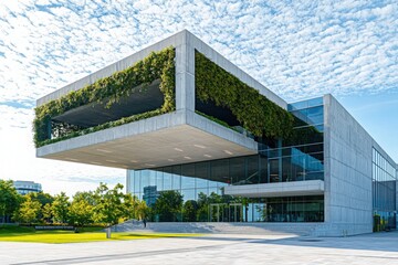 Poster - Contemporary architectural showcase urban setting building design modern environment elevated viewpoint policy support focus