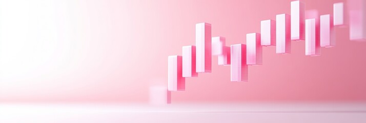 Aufkleber - Pastel Geometric Minimalism with Financial Indicators and Stock Trends in Cinematic Digital Interface