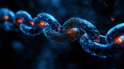 Abstract Digital Chain Link Network Blockchain Technology Concept