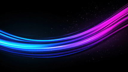 Poster - Abstract Flowing Trails of Glowing Luminescent Light Over Dark Background