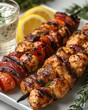 © Ruhaizat - Grilled Chicken and Vegetable Skewers with Dip