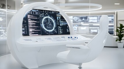 Poster - Futuristic refinery control room, advanced technology displays, global monitoring systems, sleek design, high-tech environment, energy management hub