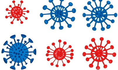 Poster - Virus Transmission Dynamics, a colorful graphic illustrating the pathways and mechanisms of virus spread in various environments and situations