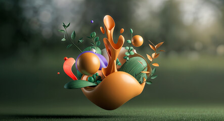 Poster - conceptual art planet safety and nature protection . Generative AI