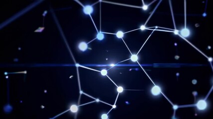 Poster - futuristic digital network connections in motion