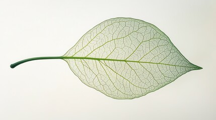 Poster - Intricate Macro Shot of a Single Leaf Against a Soft Background