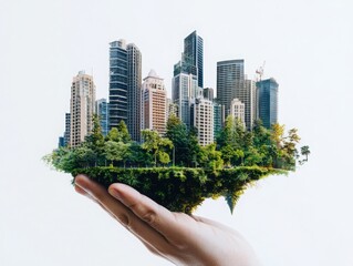 Poster - Smart city initiative and lifecycle assessment for sustainable urban development global cities infographic modern environment aerial view urban sustainability